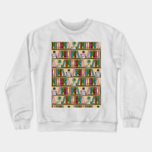 Bookshelf Pattern Crewneck Sweatshirt